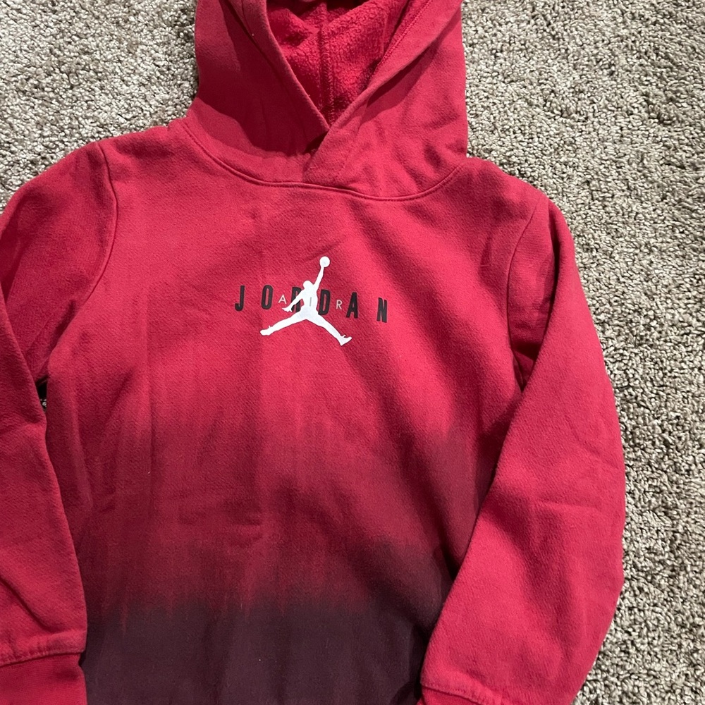 Jordan Kids Red and Black Gradient Hoodie